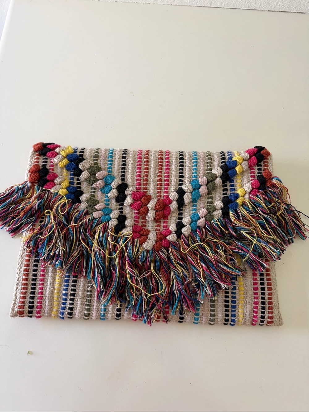 Sondra Robert’s Square Fringed Clutch